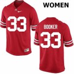 NCAA Ohio State Buckeyes Women's #33 Dante Booker Red Nike Football College Jersey WDD8145RA